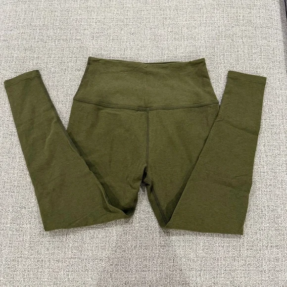 Beyond Yoga Caught in the Midi High Waisted Olive Green Leggings - Picture 4 of 9